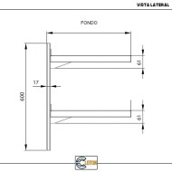 Estante de Pared Doble Liso Ajustable 1200x650 | Gastroten