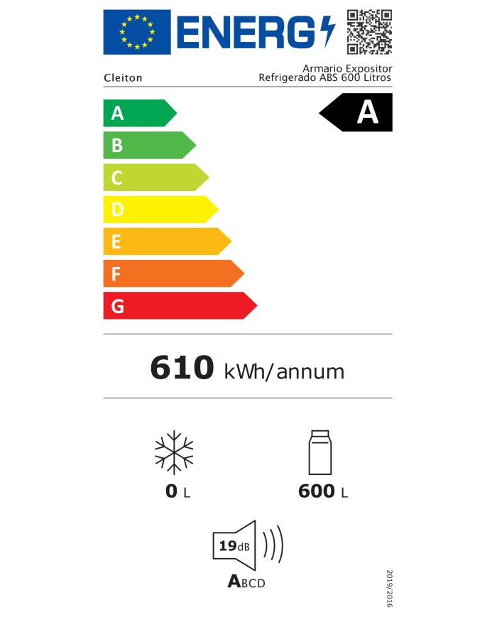 Armario Expositor Refrigerado 600L Ventilado | Gastroten