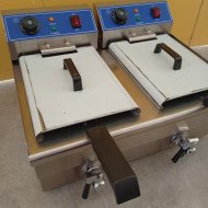 10. Freidora Industrial Eléctrica Doble 6+6 Litros con grifo Sobremesa