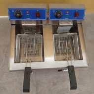 10. Freidora Industrial Eléctrica Doble 6+6 Litros con grifo Sobremesa
