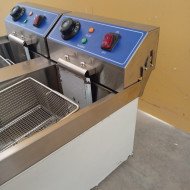 10. Freidora Industrial Eléctrica Doble 6+6 Litros con grifo Sobremesa