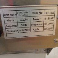 10. Freidora Industrial Eléctrica Doble 6+6 Litros con grifo Sobremesa