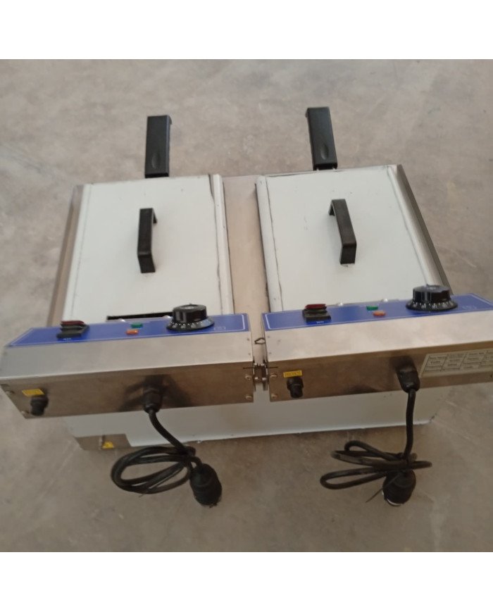 10. Freidora Industrial Eléctrica Doble 6+6 Litros con grifo Sobremesa