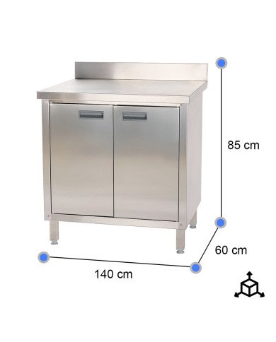 Estante de acero inoxidable ajustable pared cocina 800x300x400 mm CLEITON