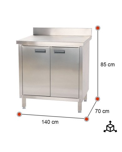 Estante de acero inoxidable ajustable pared cocina 800x300x400 mm ROMUX