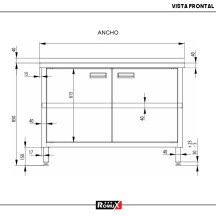 Estante de acero inoxidable ajustable pared cocina 800x400x400 mm ROMUX