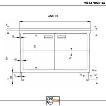 Estante de acero inoxidable ajustable pared cocina 800x400x400 mm CLEITON