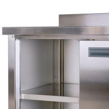 Estante de acero inoxidable ajustable pared cocina 1200x400x400 mm ROMUX
