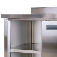 Estante de acero inoxidable ajustable pared cocina 1200x400x400 mm ROMUX