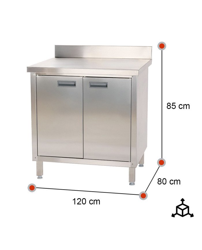 Estante de acero inoxidable ajustable pared cocina 1200x400x400 mm ROMUX