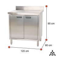 Estante de acero inoxidable ajustable pared cocina 1200x400x400 mm ROMUX