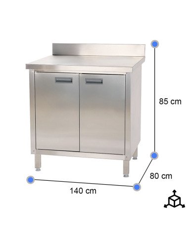 Estante de acero inoxidable ajustable pared cocina 800x300x650 mm CLEITON