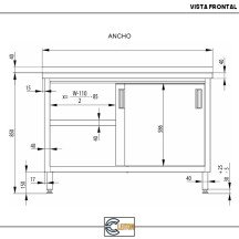 Estante de acero inoxidable ajustable pared cocina 1200x300x650 mm CLEITON