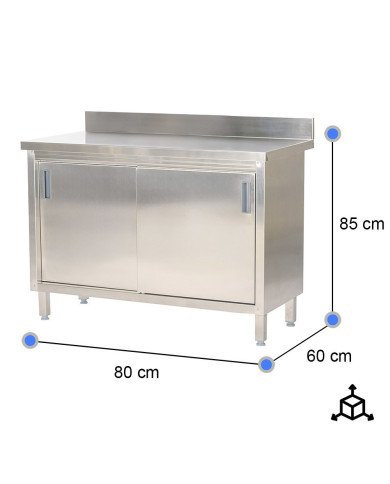 Estante de acero inoxidable ajustable pared cocina 1200x300x650 mm CLEITON