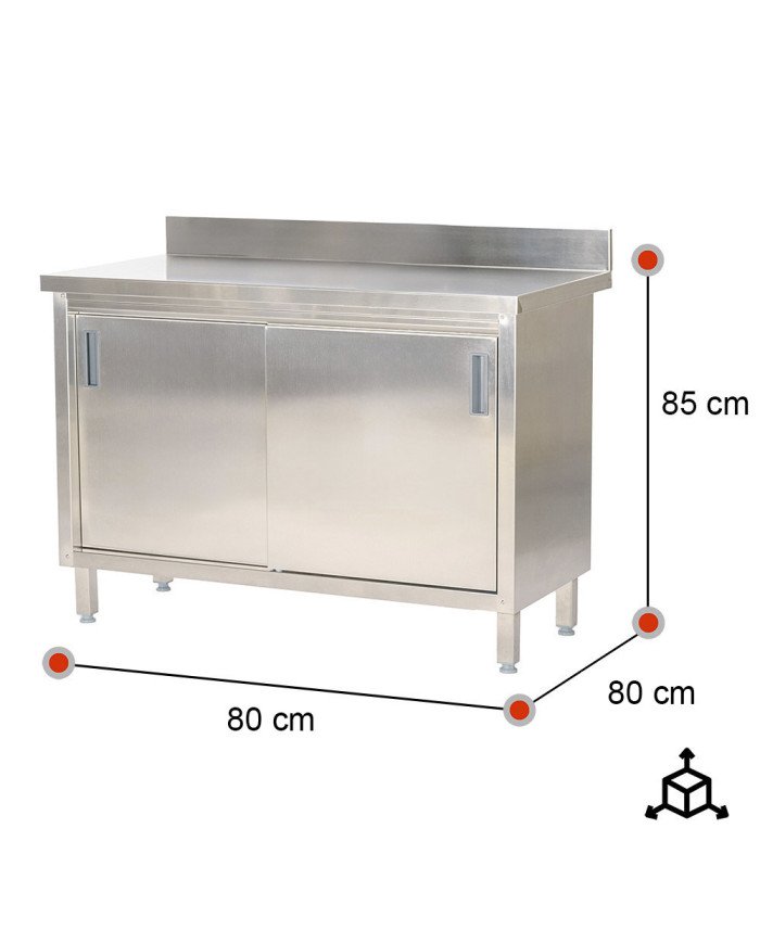Mesa De Trabajo Acero Inoxidable Para Hosteleria Romux 800X800 Mm ROM