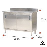 Mesa De Trabajo Acero Inoxidable Para Hosteleria Romux 800X800 Mm ROM