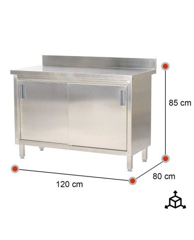 Mesa De Trabajo Acero Inoxidable Para Hosteleria Romux 1200X800 Mm RO