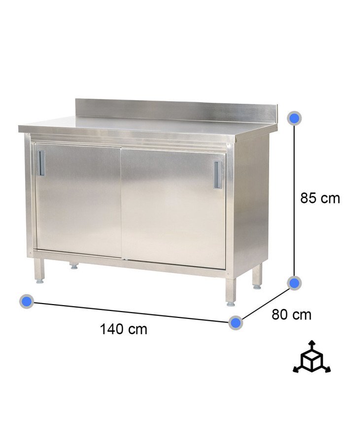 Mesa De Trabajo Acero Inoxidable Para Hosteleria Cleiton 1400X800 Mm