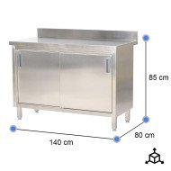 Mesa De Trabajo Acero Inoxidable Para Hosteleria Cleiton 1400X800 Mm