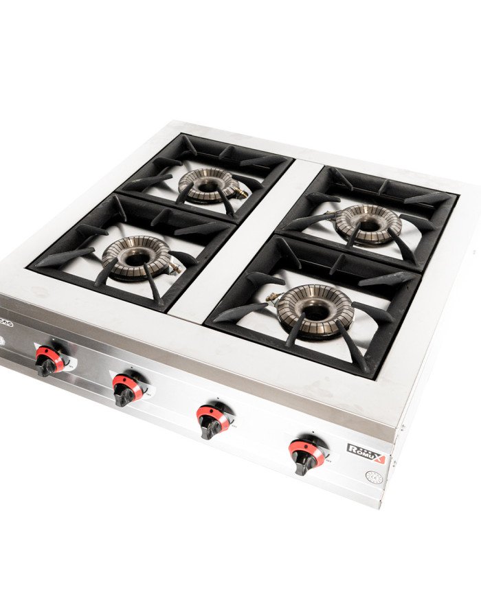 Cocina Industrial 4 Fuegos Gas 90x85 cm Romux | Equipamiento Industrial