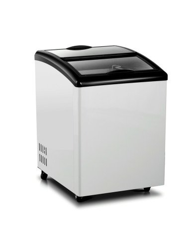 Isla de Congelación para Helados 138 Litros con 2 Puertas Correderas Cristal Curvo Blanca | Equipamiento Hostelería