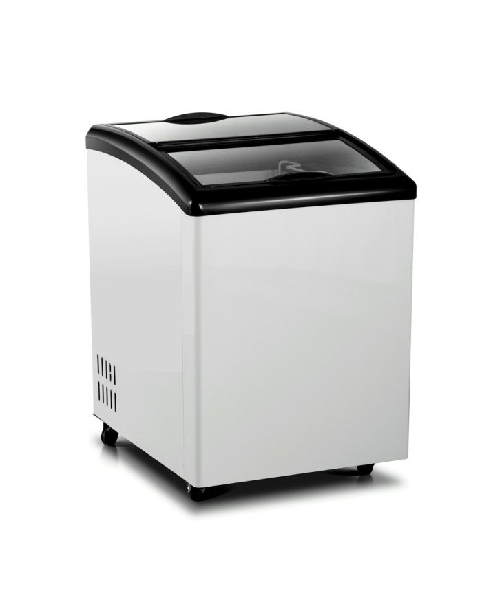 Isla de Congelación para Helados 138 Litros con 2 Puertas Correderas Cristal Curvo Blanca | Equipamiento Hostelería