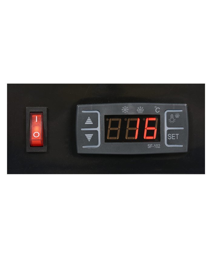 Vitrina Refrigerada de Tapas de 42 Litros Cristal Curvo 4 Cubetas GN 1/3 Negra | Equipamiento Industrial