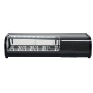 Vitrina Refrigerada de Tapas de 42 Litros Cristal Curvo 4 Cubetas GN 1/3 Negra | Equipamiento Industrial