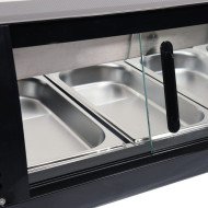 Vitrina Refrigerada de Tapas de 62 Litros Cristal Curvo 6 Cubetas GN 1/3 Negra | Equipamiento Industrial