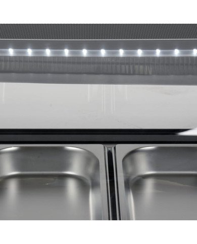 Vitrina Refrigerada de Tapas de 132 Litros Cristal Curvo 8 Cubetas GN 1/3 Negra | Equipamiento Industrial