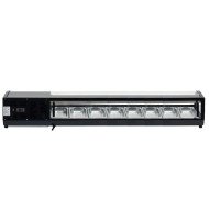 Vitrina Refrigerada de Tapas de 132 Litros Cristal Curvo 8 Cubetas GN 1/3 Negra | Equipamiento Industrial