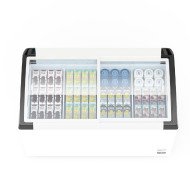 Isla de Congelación para Helados 400 Litros con 2 Puertas Correderas Cristal Curvo Blanca | Equipamiento Hostelería