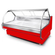 Vitrina Charcutera Expositora Refrigerada con Cristal Alto Curvo Roja 470 Litros | Equipamiento industrial