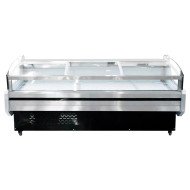 Vitrina Charcutera Expositora Refrigerada con Cristal Bajo Curvo Negra 470 Litros | Equipamiento industrial