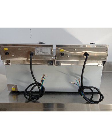 81. Freidora Industrial Eléctrica Doble 10+10 Litros con grifo Sobremesa (CC-76)
