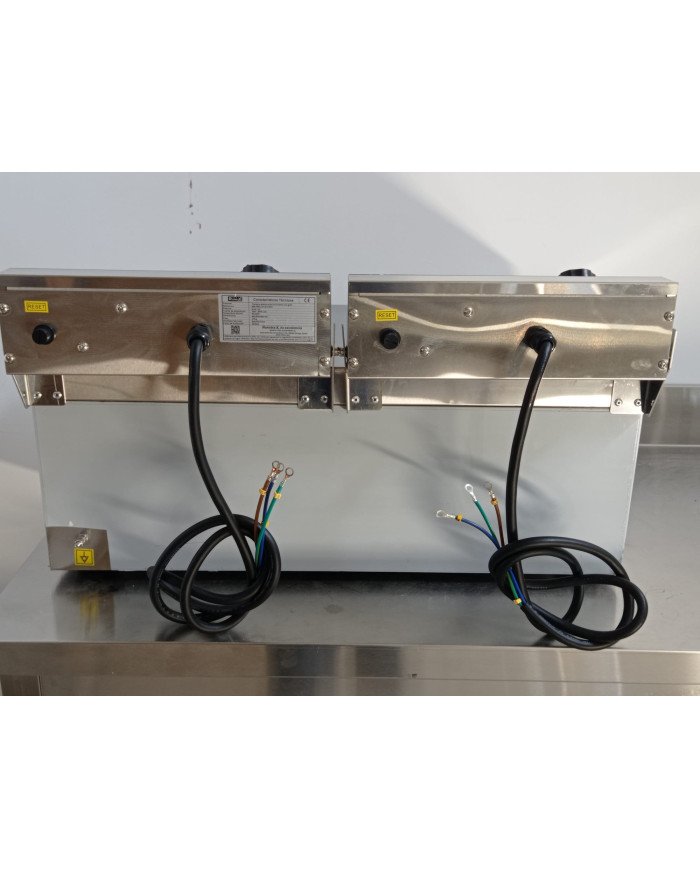 81. Freidora Industrial Eléctrica Doble 10+10 Litros con grifo Sobremesa (CC-76)