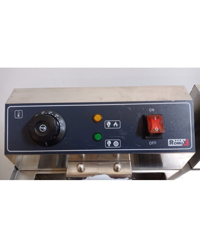 81. Freidora Industrial Eléctrica Doble 10+10 Litros con grifo Sobremesa (CC-76)