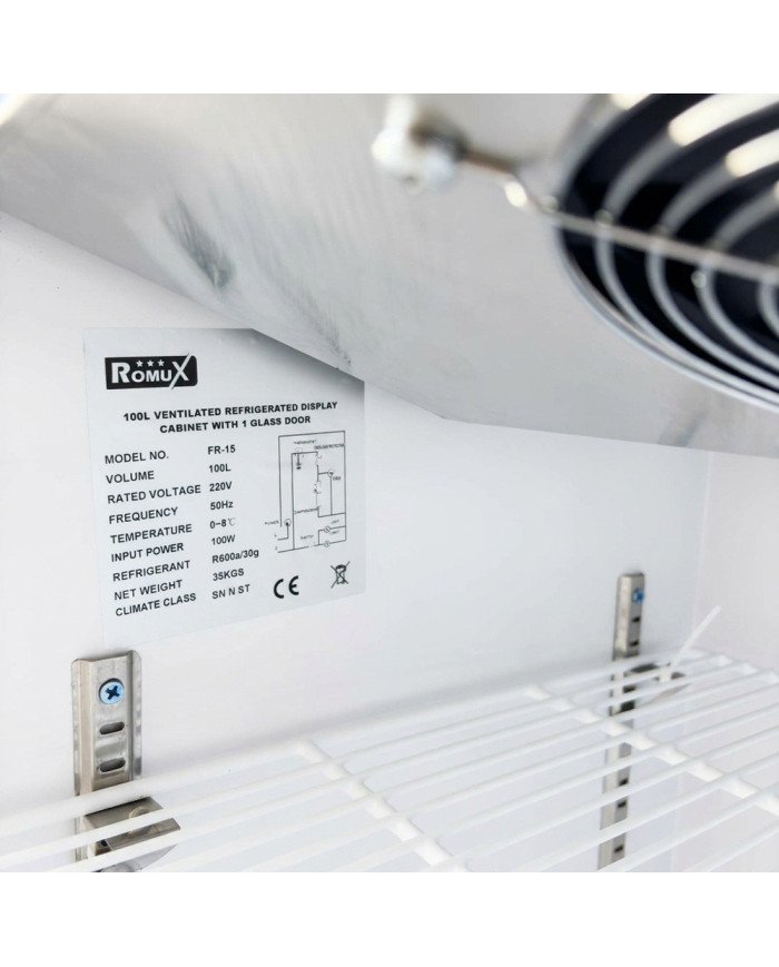Armario expositor refrigerado 100L 1 puerta ROMUX aire forzado