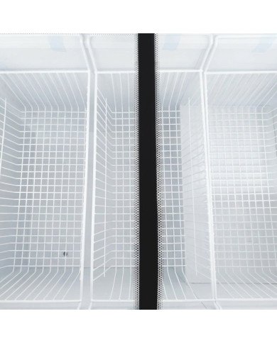 Isla de Congelación 300 Litros con 2 Puertas Correderas Cristal Curvo Blanca | Equipamiento Hostelería