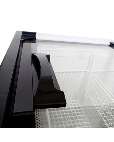 Isla de Congelación 300 Litros con 2 Puertas Correderas Cristal Curvo Blanca | Equipamiento Hostelería