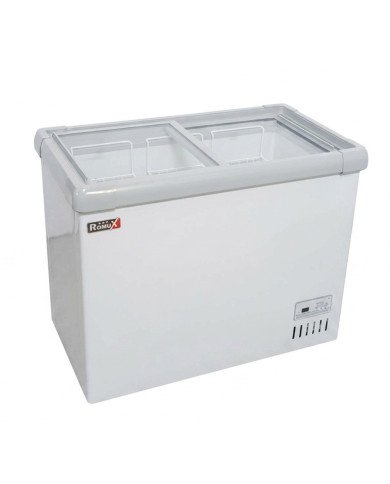 Isla de Congelación 200 Litros con 2 Puertas Correderas Cristal Plano Blanca | Equipamiento Hostelería