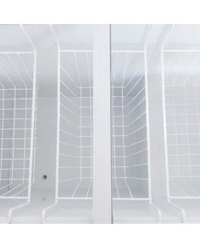 Isla de Congelación 200 Litros con 2 Puertas Correderas Cristal Plano Blanca | Equipamiento Hostelería