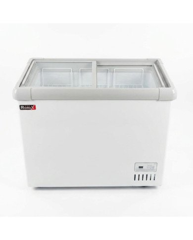Isla de Congelación 200 Litros con 2 Puertas Correderas Cristal Plano Blanca | Equipamiento Hostelería