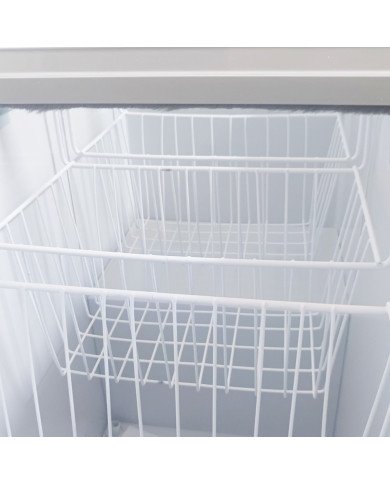 Isla de Congelación 200 Litros con 2 Puertas Correderas Cristal Plano Blanca | Equipamiento Hostelería