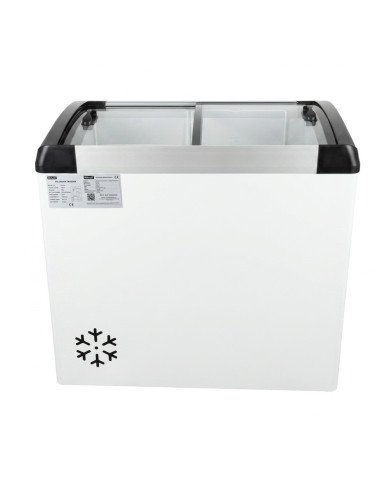 Isla de Congelación para Helados 220 Litros con 2 Puertas Correderas Cristal Curvo Blanca | Equipamiento Hostelería