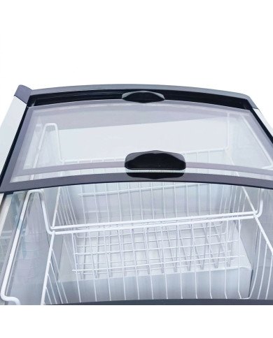 Isla de Congelación para Helados 220 Litros con 2 Puertas Correderas Cristal Curvo Blanca | Equipamiento Hostelería