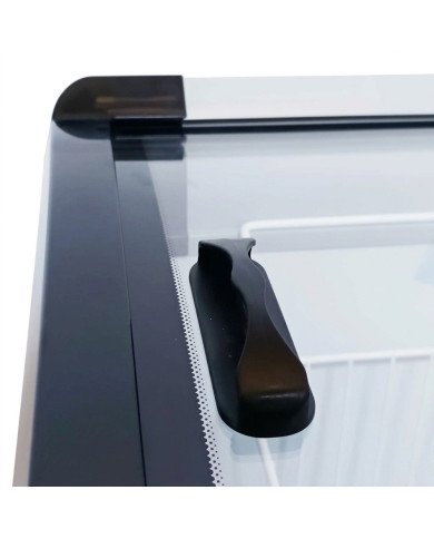 Isla de Congelación para Helados 220 Litros con 2 Puertas Correderas Cristal Curvo Blanca | Equipamiento Hostelería