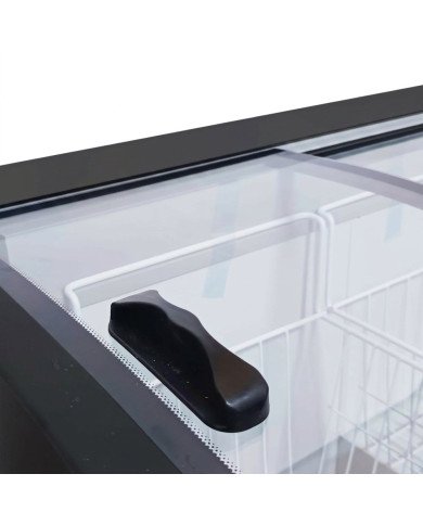 Isla de Congelación para Helados 220 Litros con 2 Puertas Correderas Cristal Curvo Blanca | Equipamiento Hostelería