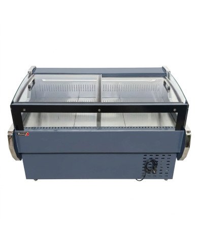 Vitrina Charcutera Expositora Refrigerada con Cristal Bajo Curvo Negra 350 Litros | Equipamiento industrial