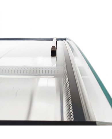 Vitrina Charcutera Expositora Refrigerada con Cristal Bajo Curvo Negra 350 Litros | Equipamiento industrial